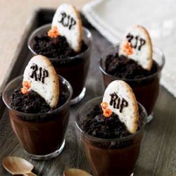 Dark Chocolate Graveyard Pots de Crème recipe