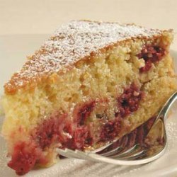 Fresh Corn Cake with Raspberries recipe