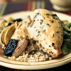Roasted Chicken with Dried Plums and Shallots recipe