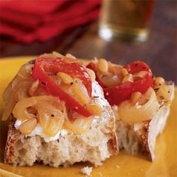 Sweet Pepper and Onion Relish with Pine Nuts recipe