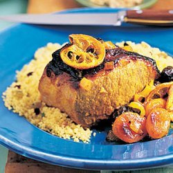 Moroccan Pork Loin with Dried Fruit and Lemons recipe