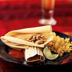 Pork and Ancho Chile Tamales with Mexican Red Sauce recipe