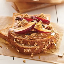 Almond Butter, Plum, and Granola Sandwich recipe