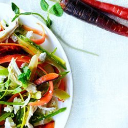 Rainbow Carrot, Pea Shoot, and Chicken Salad recipe