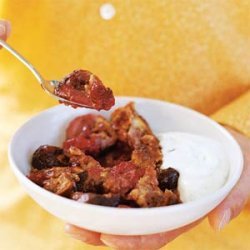 Fig-Raspberry Crisp with Lavender-Honey Sour Cream recipe