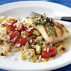 Pan-Grilled Halibut with Chimichurri recipe