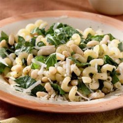 Cavatappi with Spinach, Beans, and Asiago Cheese recipe