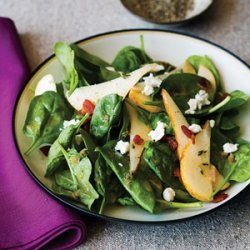 Spinach, Pear, and Pancetta Salad recipe