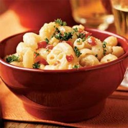 Cheesy Baked Cavatappi with Onions and Peppers recipe