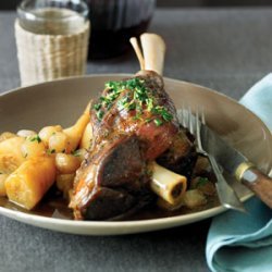Lamb Shanks and Parsnips with Sherry-Onion Sauce recipe