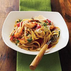Roasted Red Pepper and Herb Pasta with Shrimp recipe