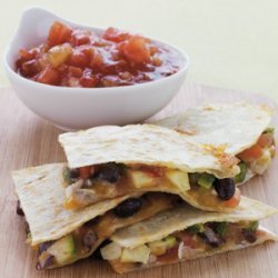 Zucchini, Corn, Black-Bean, and Jack-Cheese Quesadillas recipe