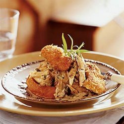 Open-Faced Turkey Croissant with Pan-Fried Oysters recipe