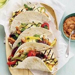 Tofu-and-Vegetable Tacos with Eggplant-Ancho Spread recipe
