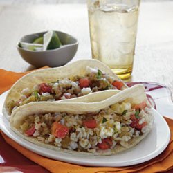 Soft Tacos with Green Chile–Cilantro Rice and Egg recipe