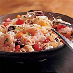 Pasta Salad with Shrimp, Peppers, and Olives recipe