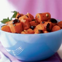Spiced Braised Carrots with Olives and Mint recipe