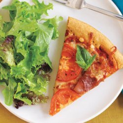 Pizza with Prosciutto, Tomatoes, and Parmesan Cheese recipe