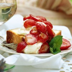 Lemon Pound Cake with Mint Berries and Cream recipe