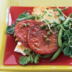 Pan-Grilled Tomato and Feta Salad with Lemon-Caper Dressing recipe