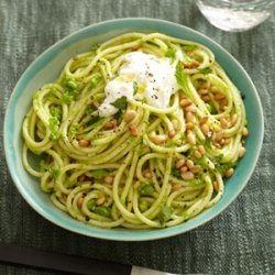 Spaghetti with Ricotta and Pea Pesto recipe
