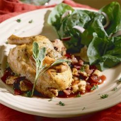 Game Hens with Fruit-and-Sausage Stuffing recipe