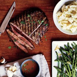 Pan-Grilled Flank Steak with Soy-Mustard Sauce recipe