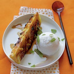 Grilled Glazed Pineapple with Coconut Sorbet recipe