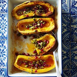Roasted Delicata Squash with Honey, Pomegranate Seeds, and Pepitas recipe