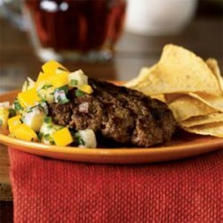 Jerk-Seasoned Buffalo Hamburger Steak with Mango-Pineapple Salsa recipe