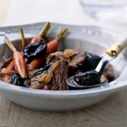 Beef Cooked with Carrots, Onions, and Dried Plums recipe