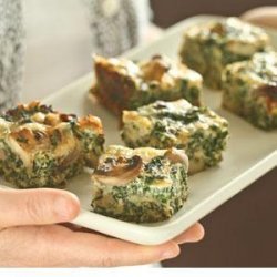 Spinach, Mushroom and Swiss Crustless Quiche Squares recipe