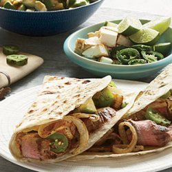 Grilled Steak Tacos with Avocado Salsa recipe