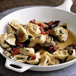 Tortellini with Eggplant and Peppers recipe