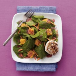 Pecan-Crusted Goat Cheese Salad with Pomegranate Vinaigrette recipe
