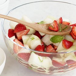 Melon-and-Strawberry Salad with Spicy Lemongrass Syrup recipe