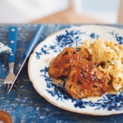 Mustard-Tarragon Roast Chicken with Egg Noodles recipe