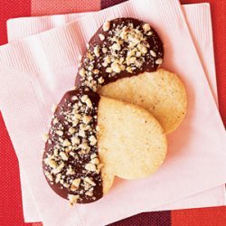 Chocolate-Dipped Hazelnut Shortbread Hearts recipe