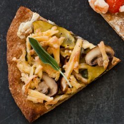 Mushroom, Squash, and Smoked Gouda Pizza (The Healthy Indulgence) recipe