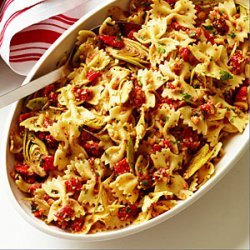 Farfalle with Artichokes, Peppers, and Almonds recipe