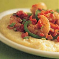 Shrimp, Peppers, and Cheese Grits recipe