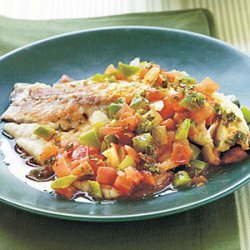 Spicy Louisiana Tilapia Fillets with Sauteed Vegetable Relish recipe