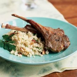 Lamb Rib Chops with Raisin-Almond Couscous recipe