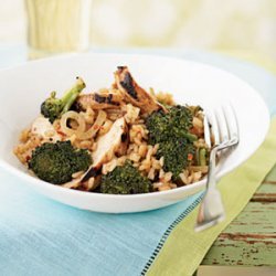Broccoli and Chicken Stir-Fried Rice recipe