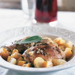 Braised Root Vegetables and Chicken Thighs recipe
