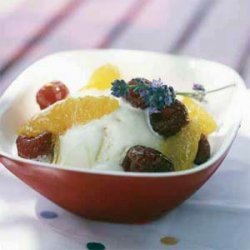 Oranges and Raspberries with Lavender Honey and Yogurt recipe