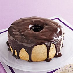 Coffee Angel Food Cake with Fudge Glaze recipe