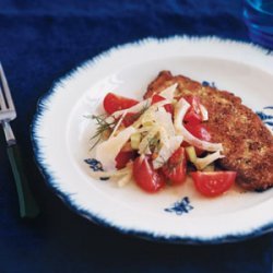 Pan-Fried Chicken Cutlets with Cool Fennel Salad recipe