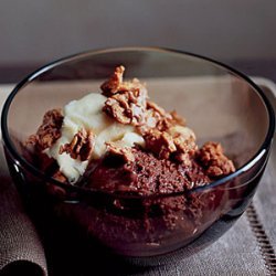 Silky Chocolate Mousse with Peanut Butter Crunch recipe
