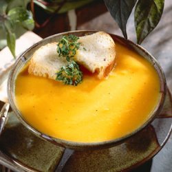 Carrot-And-Butternut Squash Soup With Parsleyed Croutons recipe
